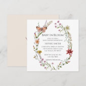 Wildflower Botanical een Baby shower in bloei Kaart (Voorkant / Achterkant)