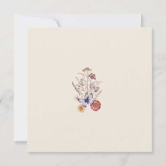 Wildflower Botanical een Baby shower in bloei Kaart (Achterkant)