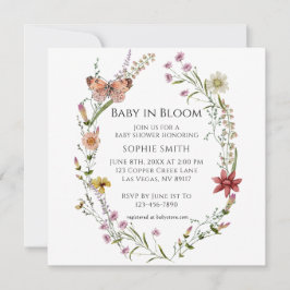 Wildflower Botanical een Baby shower in bloei Kaart