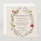 Wildflower Botanical een Baby shower in bloei Kaart (Voorkant / Achterkant)