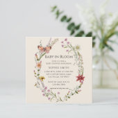 Wildflower Botanical een Baby shower in bloei Kaart (Staand voorkant)