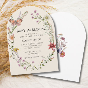 Wildflower Botanical Een babyshower in volle bloei Kaart