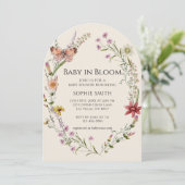 Wildflower Botanical Een babyshower in volle bloei Kaart (Staand voorkant)