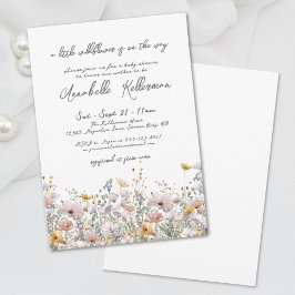 Wildflower Botanical Floral Boho Baby shower Kaart