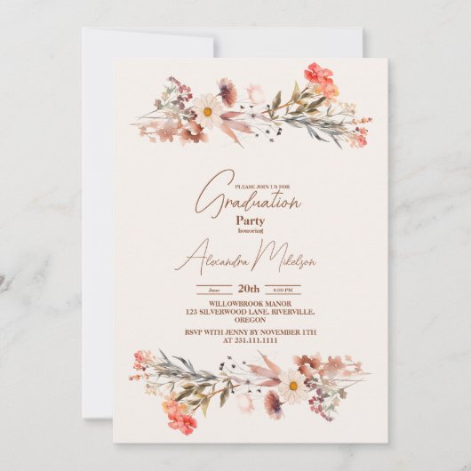 Wildflower Botanical Garden Afstuderen Kaart (Voorkant)