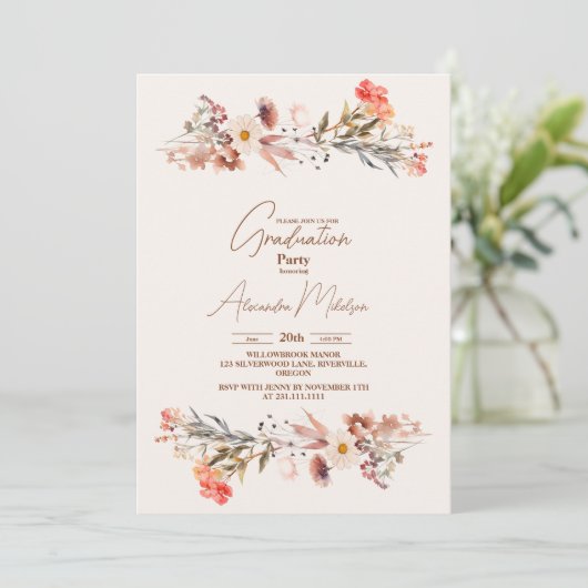 Wildflower Botanical Garden Afstuderen Kaart (Staand voorkant)