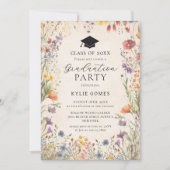 Wildflower Botanical Graduation Party Invitation Kaart (Voorkant)