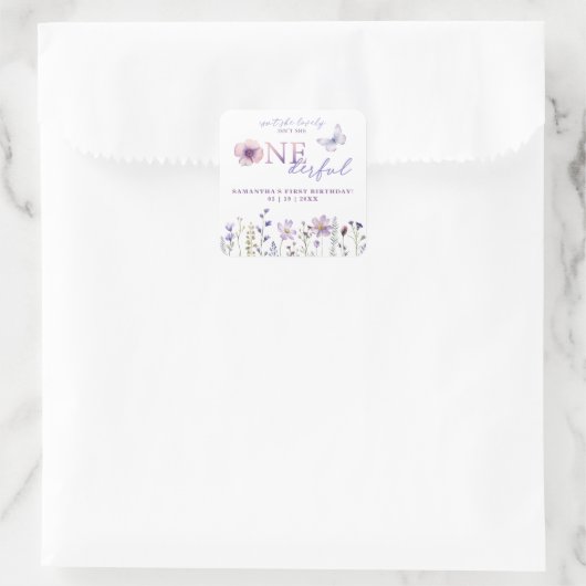 Wildflower Botanical ONEderful Verjaardag Sticker (Tas)