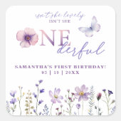 Wildflower Botanical ONEderful Verjaardag Sticker (Voorkant)
