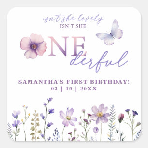 Wildflower Botanical ONEderful Verjaardag Sticker
