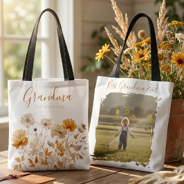 Wildflower Botanical Photo Grandma Tote Bag