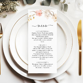 Wildflower Botanical Spring Garden Wedding Menu