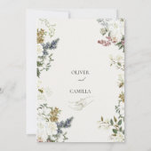 Wildflower Botanical Wedding Invitation Template  Kaart (Achterkant)