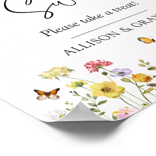 Wildflower Botanical Wedding Love is Sweet Favor Poster (Hoek)