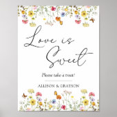 Wildflower Botanical Wedding Love is Sweet Favor Poster (Voorkant)