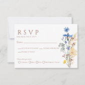 Wildflower Botanical Wedding RSVP-kaart RSVP Kaartje (Voorkant)
