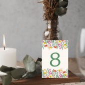 Wildflower Botanical Wedding Table Number Card Kaart