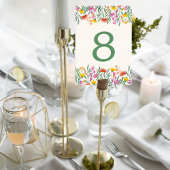 Wildflower Botanical Wedding Table Number Card Kaart