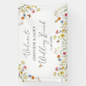 Wildflower Botanical Welcome Wedding Brunch Sign Spandoek (Verticaal)