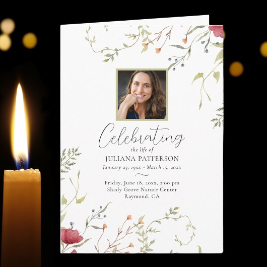 Wildflower Botanicals Order of Service Uitvaart Programma