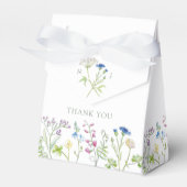 Wildflower botanische blauwe waterverf bruiloft bedankdoosjes (Voorkant Zijde)