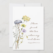 Wildflower Botanische Bloemen Christelijke Bruilof Kaart (Achterkant)