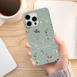Wildflower Botanische Bloemen Naam Monogram Case-Mate iPhone Case<br><div class="desc">Waterverf Wildflower Botanische Bloemen Gepersonaliseerde Naam Monogram iPhone Case</div>