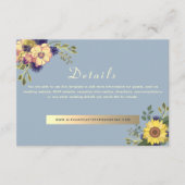 Wildflower botanische bruiloft details informatiekaartje (Voorkant)