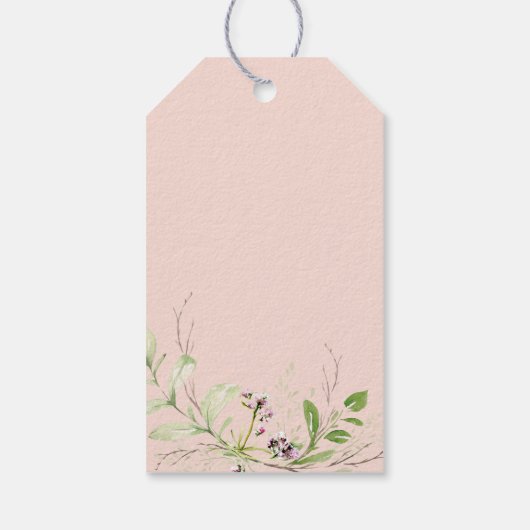 Wildflower botanische bruiloft welkomsttas cadeaulabel (Achterkant)