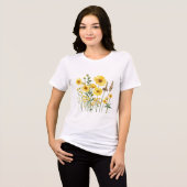 Wildflower Botanische Grafiek Tri-Blend Shirt (Voorkant volledig)