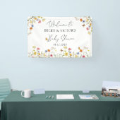 Wildflower Botanische Koppel Baby Shower Welkom Spandoek (Beurs)