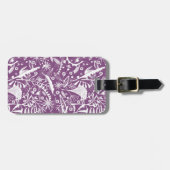 Wildflower Botanische Plum Paarse Gepersonaliseerd Bagagelabel (Voorkant horizontaal)