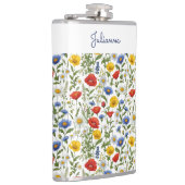 Wildflower  Botanische Rustieke Kleurrijke Bloemen Heupfles (Rechts)