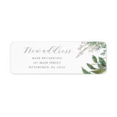 Wildflower Botanische Script Nieuwe Adres Etiket (Voorkant)