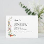 Wildflower Botanische Tuin Bruiloft Details Kaart (Staand voorkant)