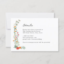 Wildflower Botanische Tuin Bruiloft Details Kaart
