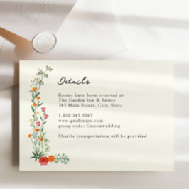 Wildflower Botanische Tuin Bruiloft Details Kaart