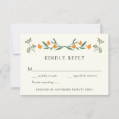 Wildflower Botanische Tuin Bruiloft RSVP Reactie Kaart (Voorkant)