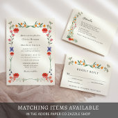 Wildflower Botanische Tuin Bruiloft RSVP Reactie Kaart