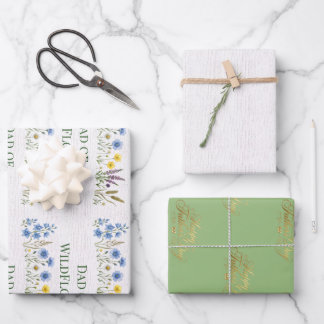 Wildflower Botanische Vaderdag,  Wildflowers Papa Inpakpapier Vel