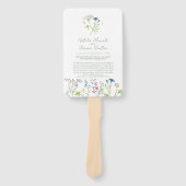 Wildflower botanische waterverf bruiloft programma handwaaier (Voorkant)