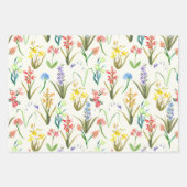Wildflower Botanische Waterverf Wrapping Paper (Voorkant)