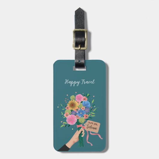Wildflower Bouquet Bagagelabel (Voorkant verticaal)