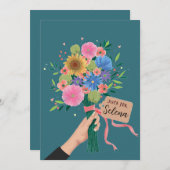 Wildflower Bouquet Bedankkaart (Voorkant / Achterkant)