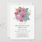 Wildflower Bouquet Bridesmaids Brunch Invitation Kaart (Voorkant)