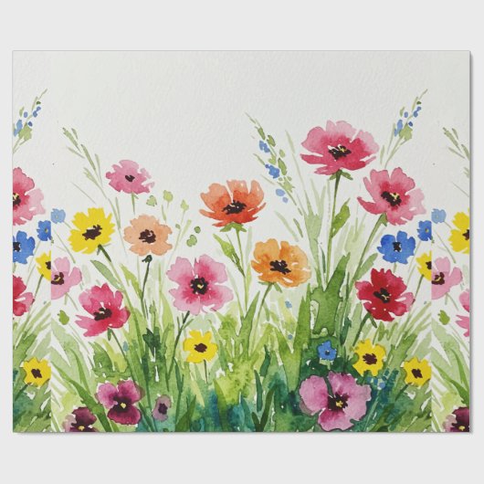 Wildflower bouquet cadeaupapier (Vlak)