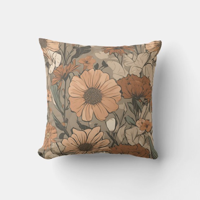 Wildflower Bouquet Cottagecore D19 Kussen (Voorkant)