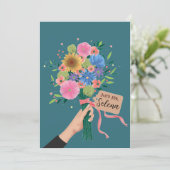 Wildflower Bouquet Feestdagenkaart (Staand voorkant)