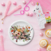 Wildflower Bouquet Floral Papieren Bordje (Feest)