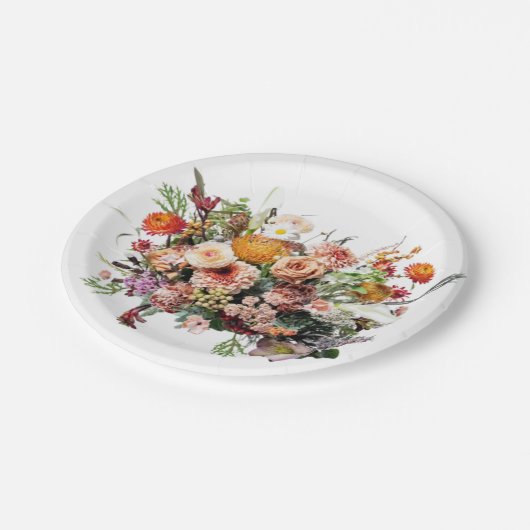 Wildflower Bouquet Floral Papieren Bordje (Gekanteld)